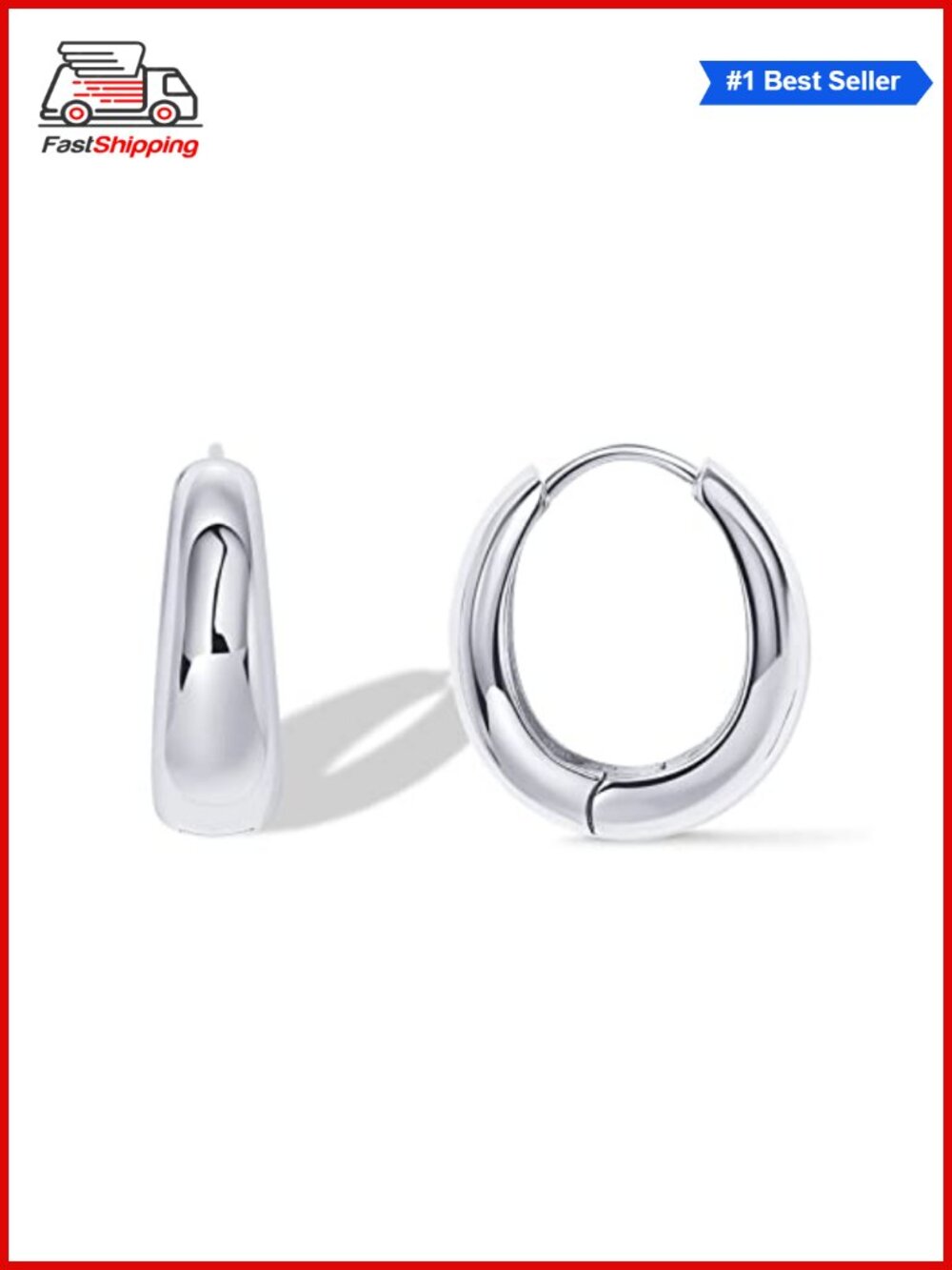✨ Chunky Gold Plated 14K Hoop Earrings for Women Lightweight Everyday